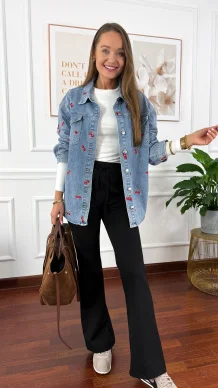 Bawełniane spodnie Olivia czarne