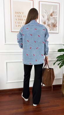 Koszula Cherry denim w wiśnie