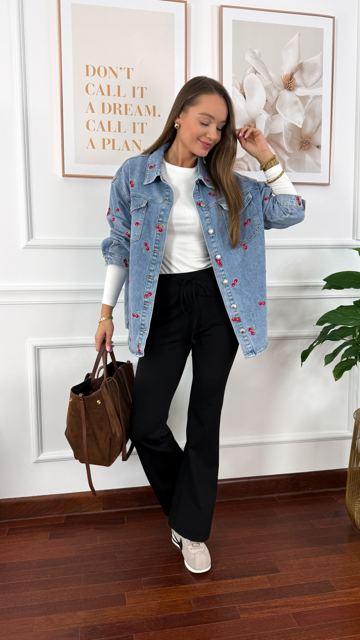 Koszula Cherry denim w wiśnie