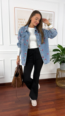 Koszula Cherry denim w wiśnie