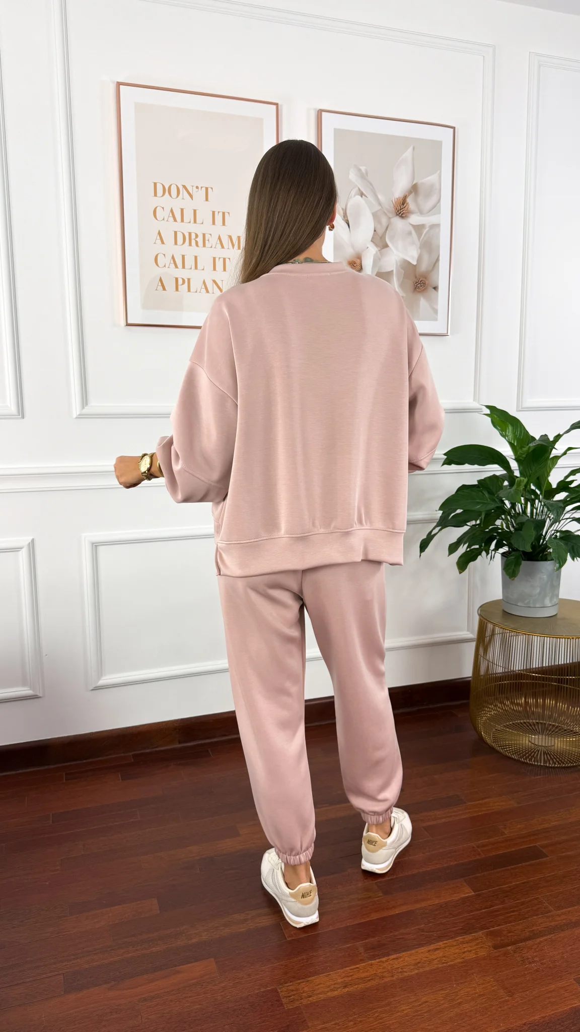 Wiskozowy komplet dresowy Tilda pudrowy róż