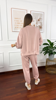 Wiskozowy komplet dresowy Tilda pudrowy róż