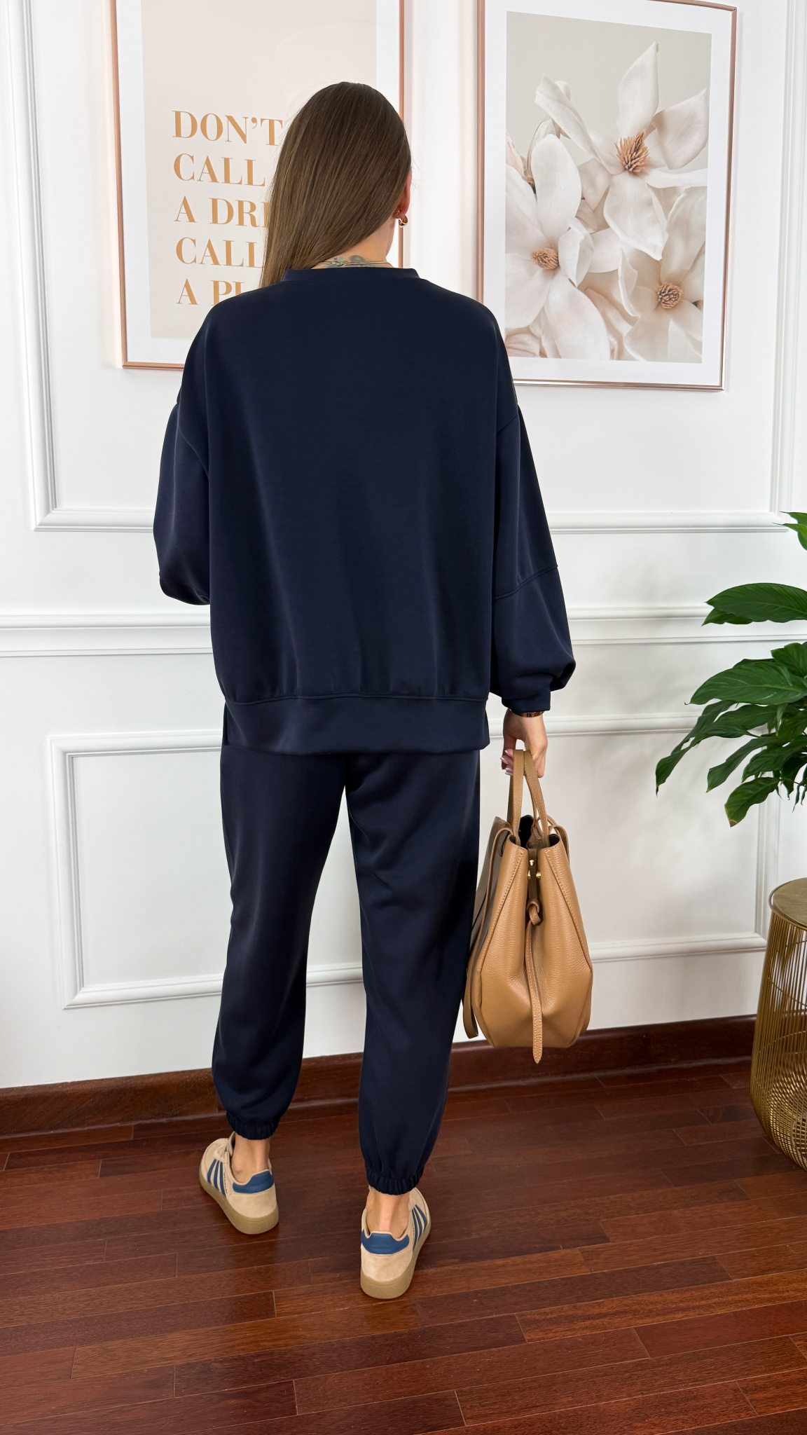 Wiskozowy komplet dresowy Tilda granatowy