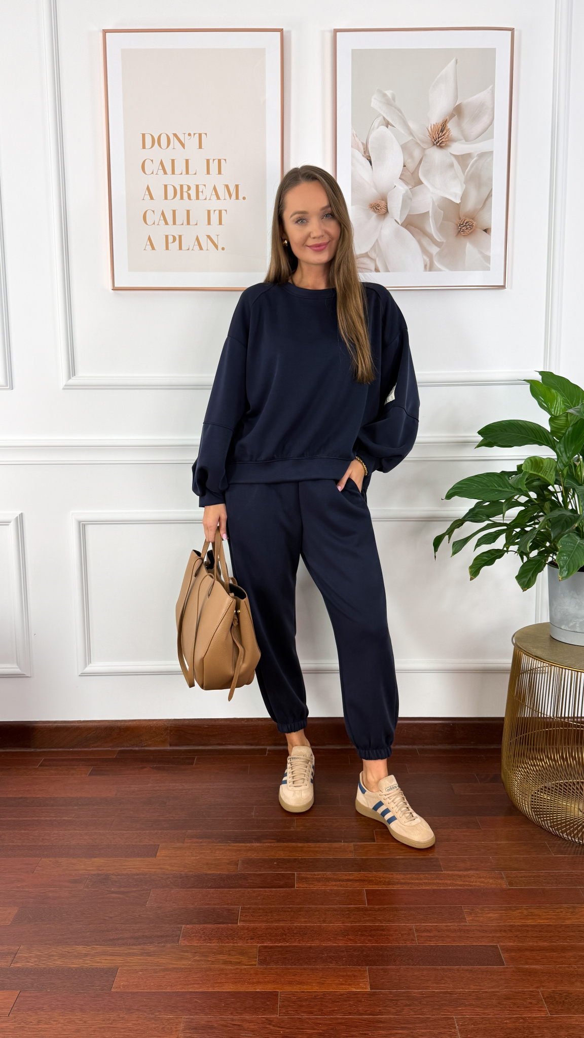 Wiskozowy komplet dresowy Tilda granatowy