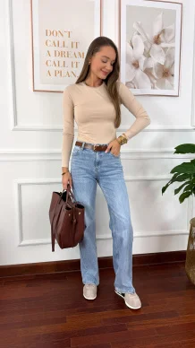 Bawełniana bluzka Talin beżowa