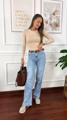 Bawełniana bluzka Talin beżowa