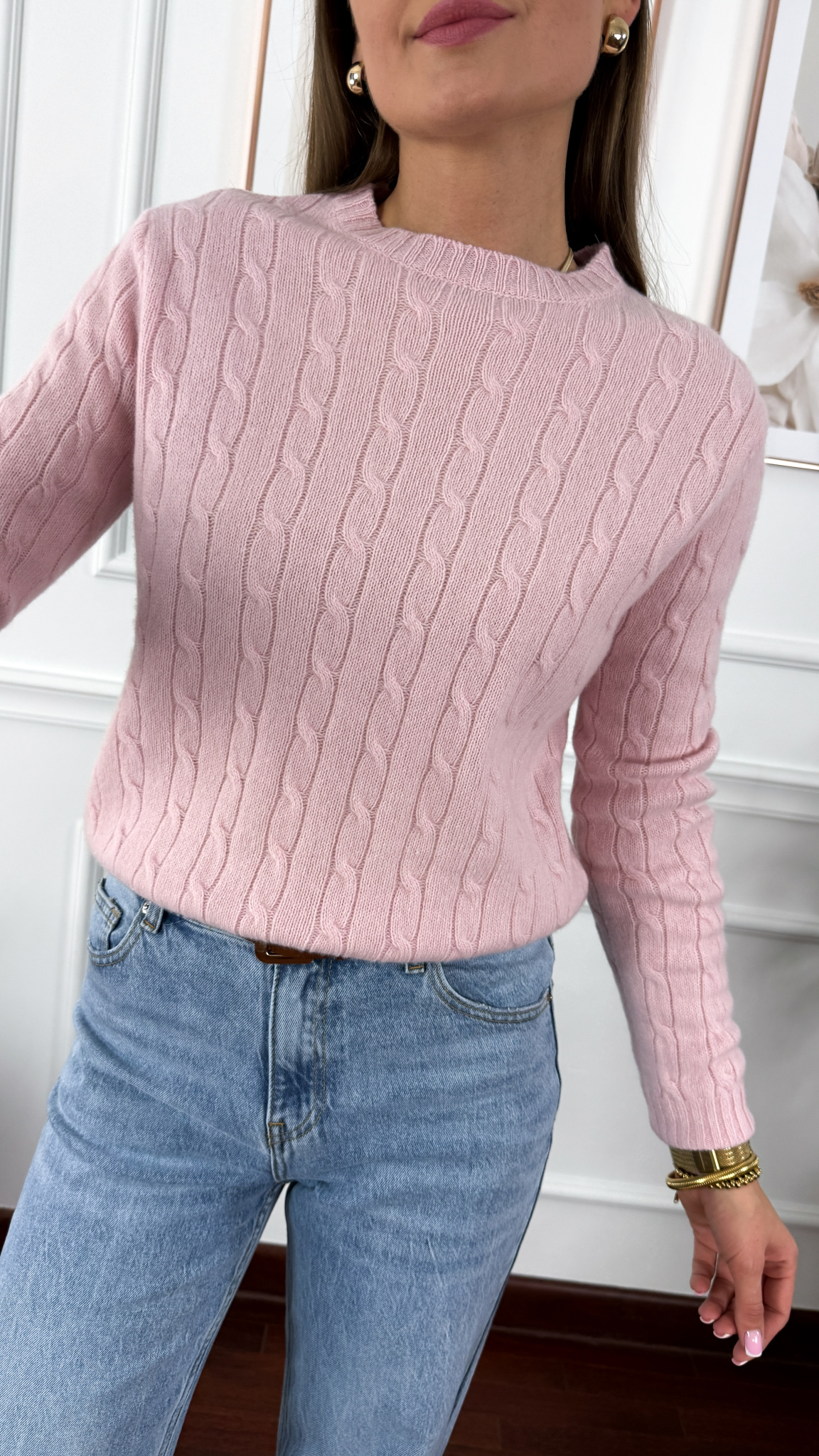 Wełniany sweter Alice różowy