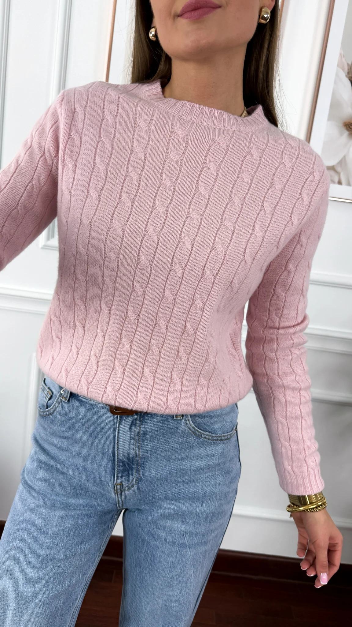 Wełniany sweter Alice różowy