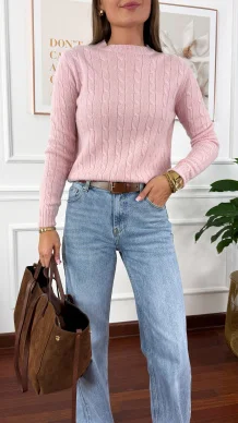 Wełniany sweter Alice różowy