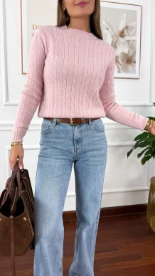 Wełniany sweter Alice różowy