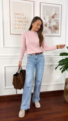 Wełniany sweter Alice różowy