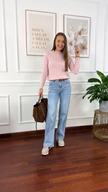 Wełniany sweter Alice różowy