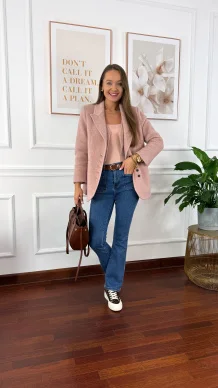 Wełniana marynarka Amira różowa