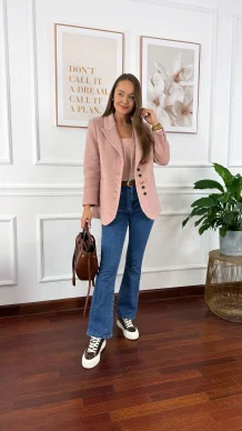 Wełniana marynarka Amira różowa