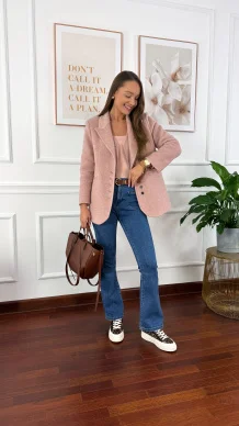 Wełniana marynarka Amira różowa