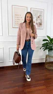 Wełniana marynarka Amira różowa