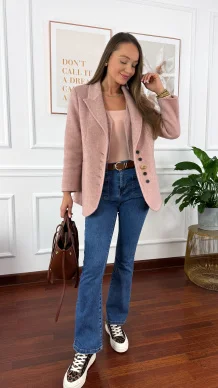 Wełniana marynarka Amira różowa