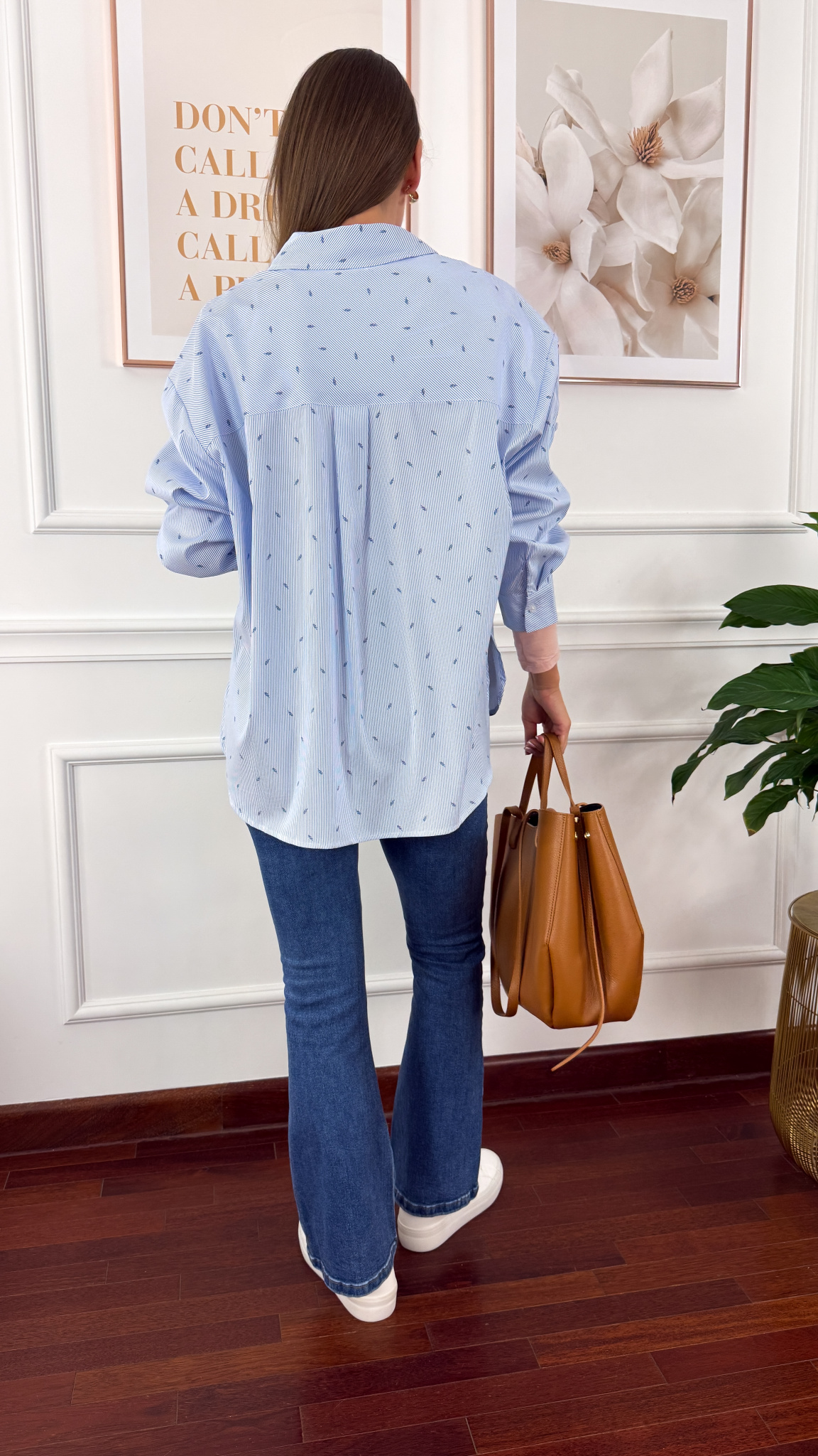 Bawełniana koszula Haris błękitna w paski