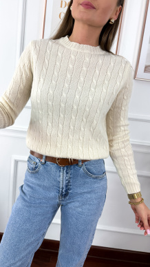 Wełniany sweter Alice ecru