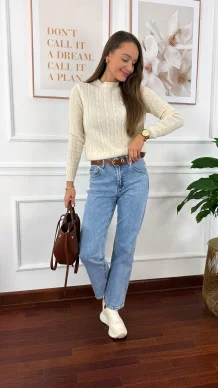 Wełniany sweter Alice ecru