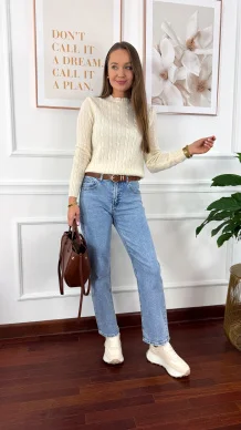 Wełniany sweter Alice ecru