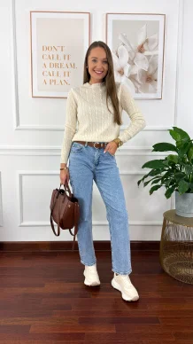 Wełniany sweter Alice ecru