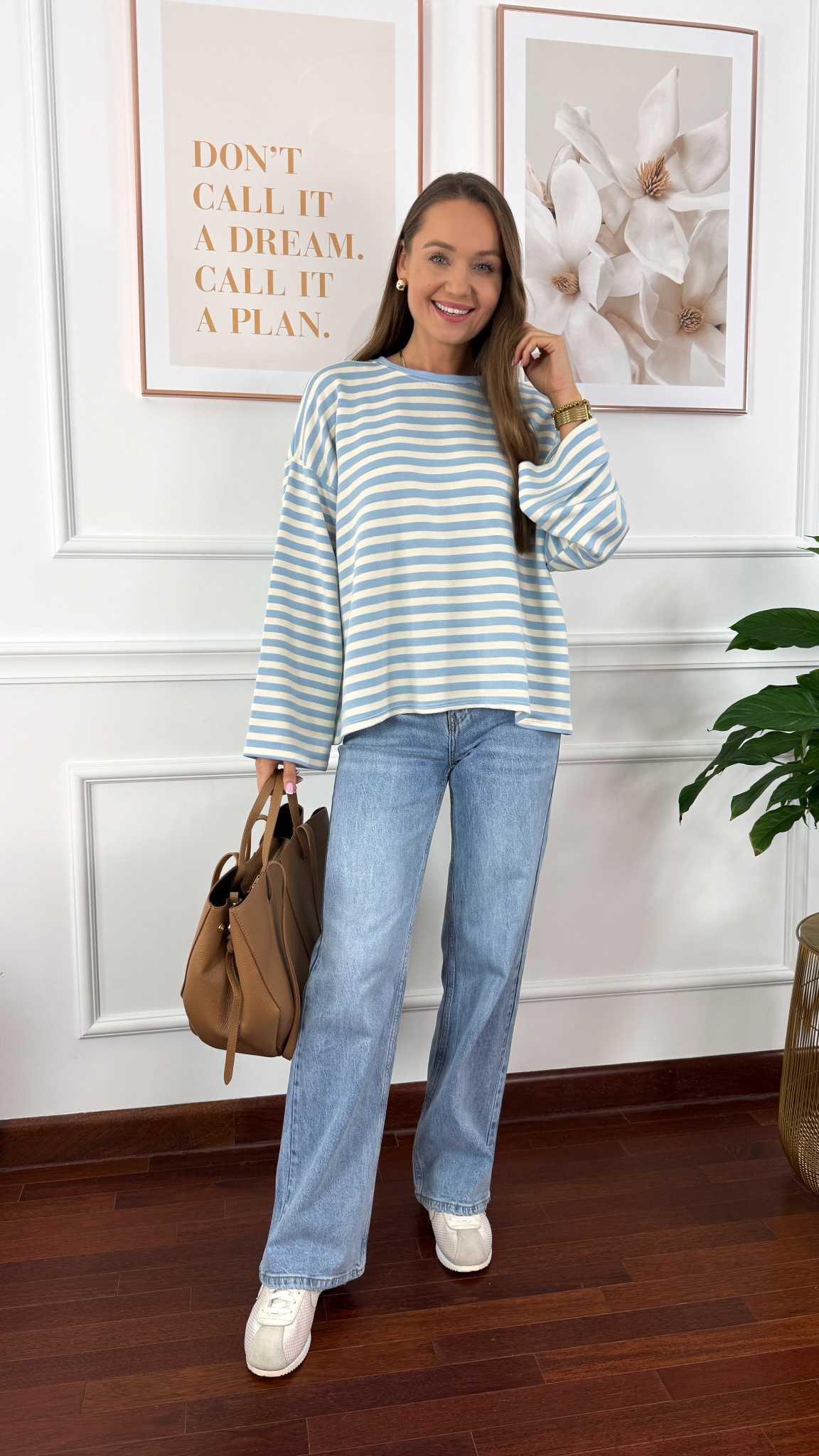 Bawełniana bluza Briva ecru-fiolet