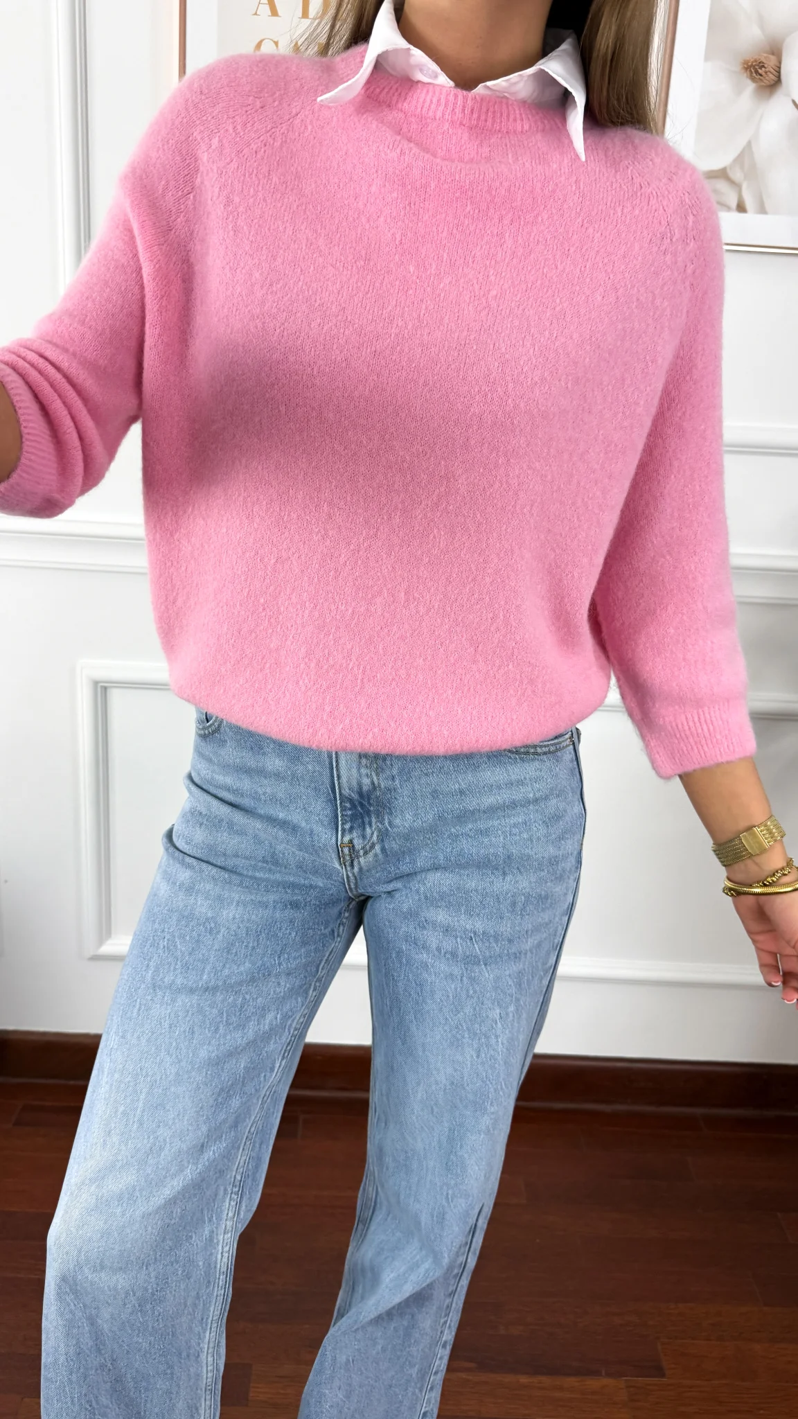 Alpakowy sweter Maren różowy