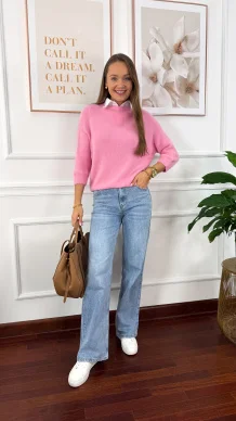 Alpakowy sweter Maren różowy