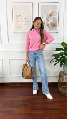 Alpakowy sweter Maren różowy