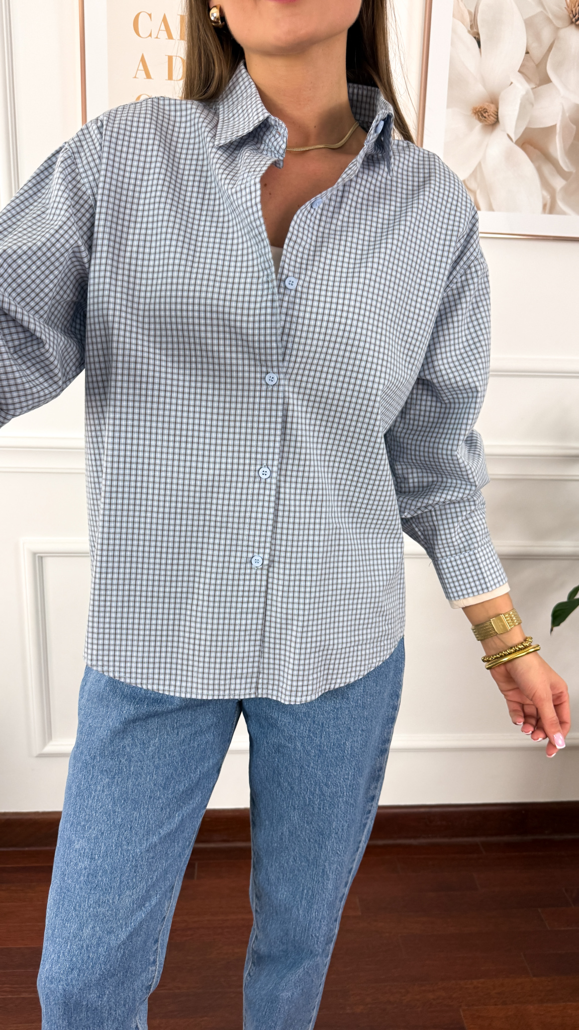 Bawełniana Koszula w kratę Viola niebieska