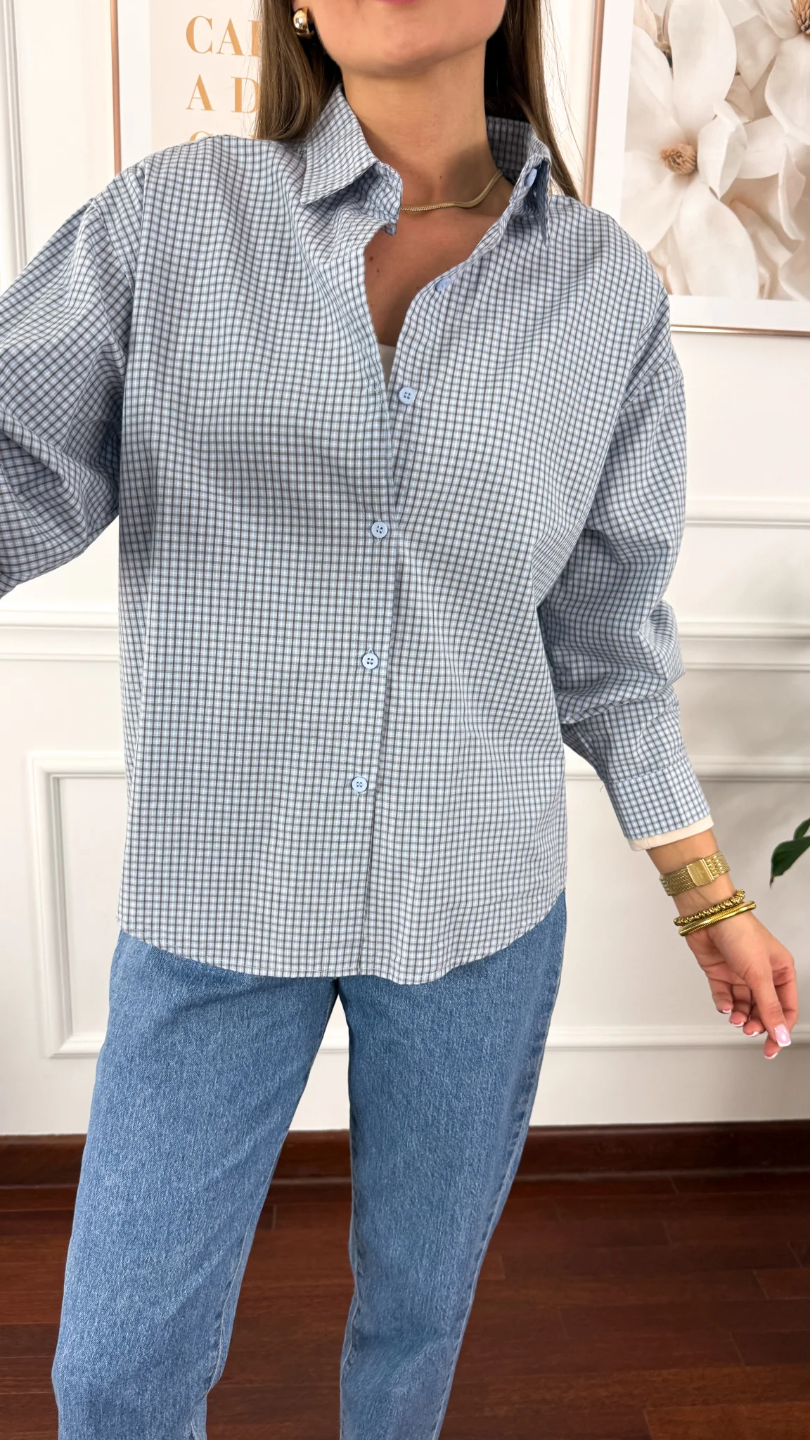 Bawełniana Koszula w kratę Viola niebieska