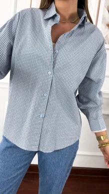 Bawełniana Koszula w kratę Viola niebieska