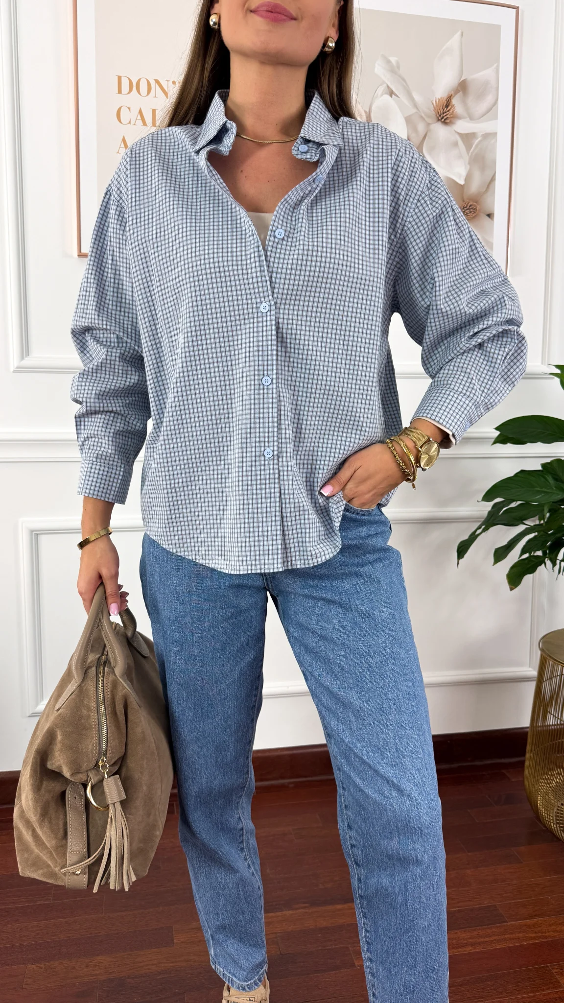 Bawełniana Koszula w kratę Viola niebieska