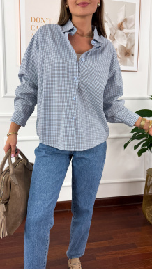 Bawełniana Koszula w kratę Viola niebieska