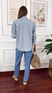 Bawełniana Koszula w kratę Viola niebieska