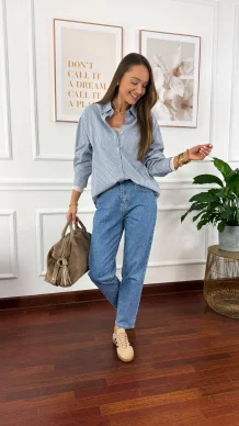 Bawełniana Koszula w kratę Viola niebieska