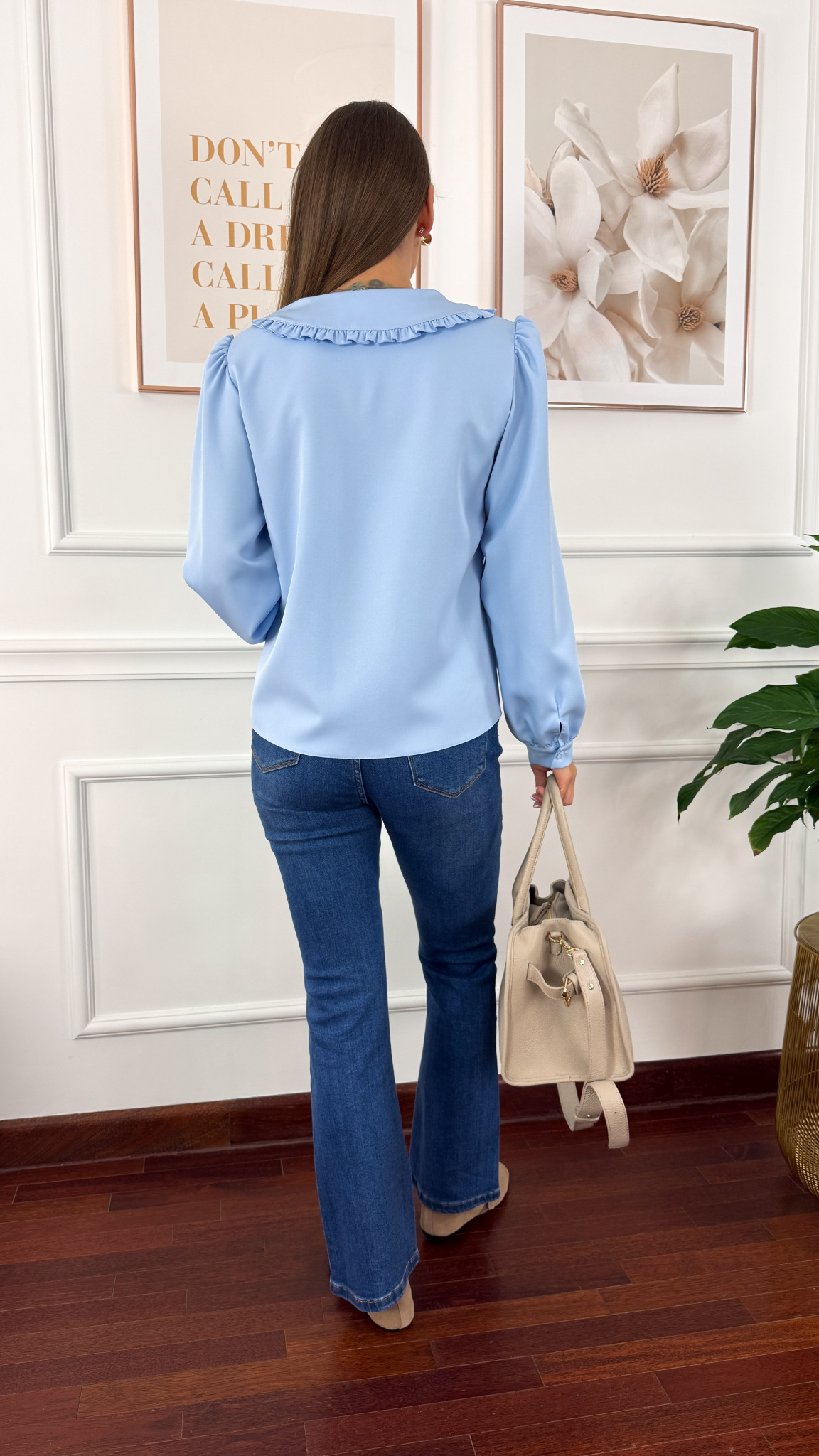 Wiskozowa koszula Evi błękitna