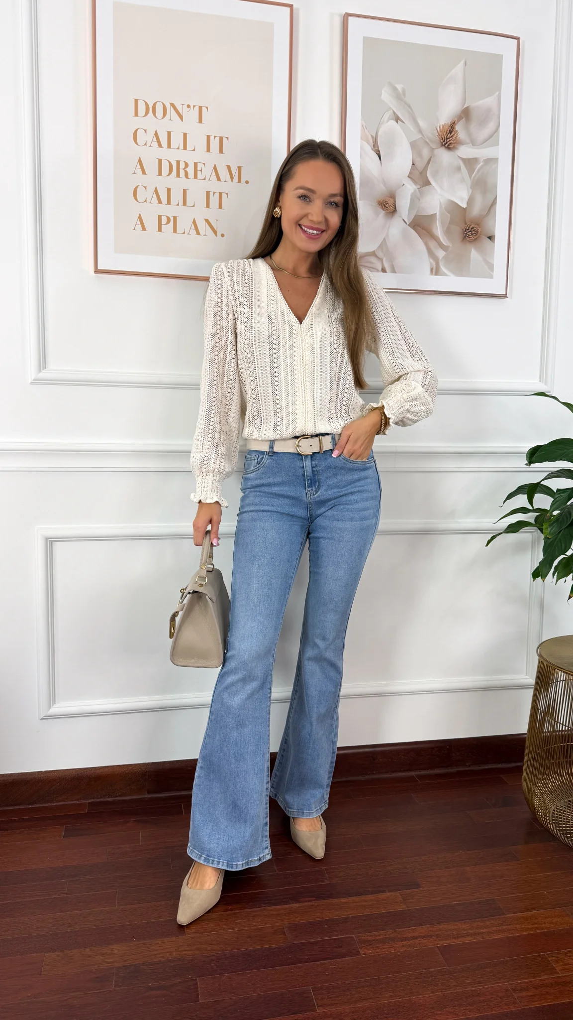 Ażurowa bawełniana bluzka...