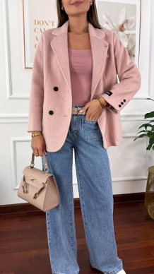 Wełniana marynarka Mariella różowa