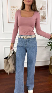 Wiskozowa bluzka Lola pudrowy róż