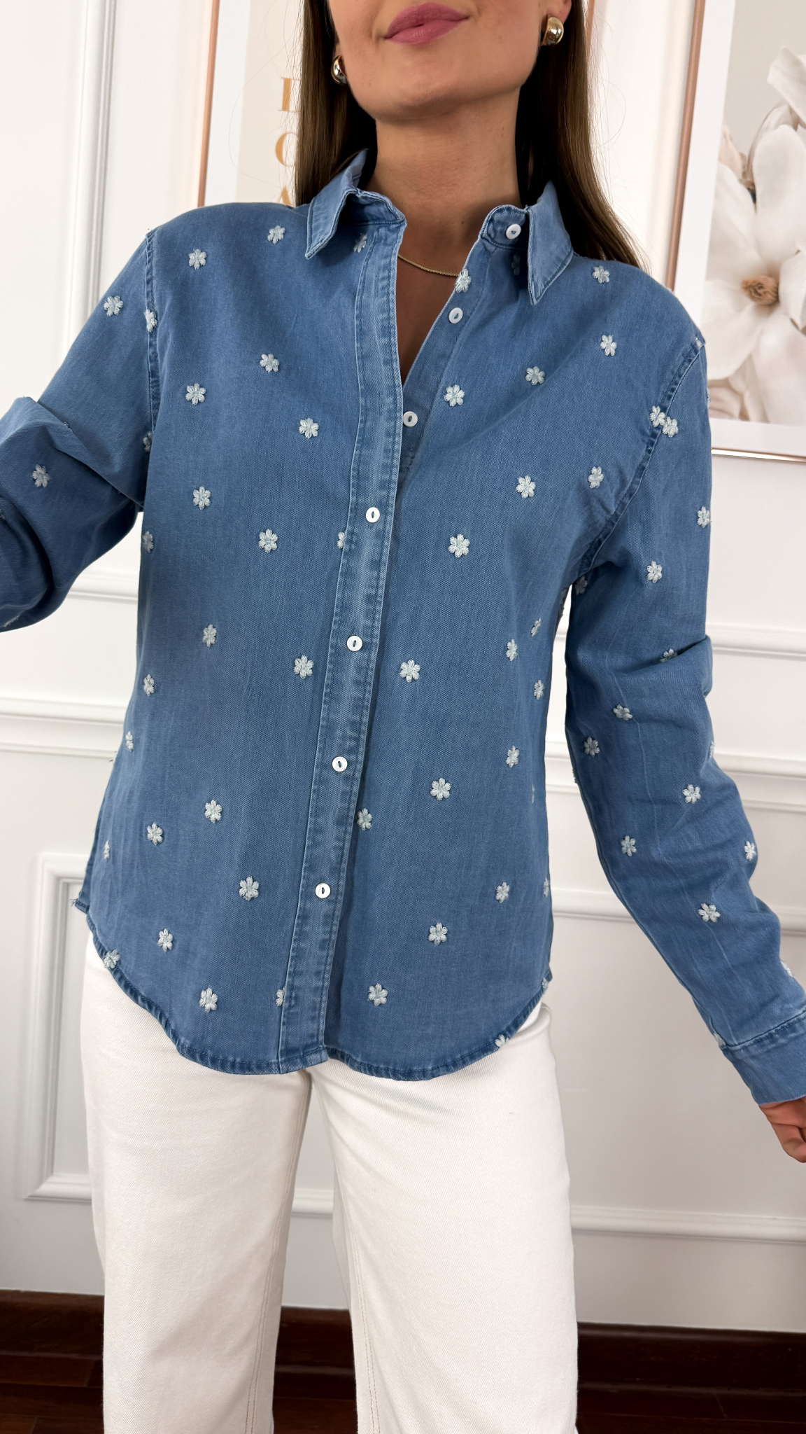 Bawełniana koszula Elena denim