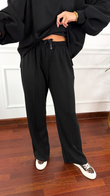 Wiskozowy komplet dresowy Adel czarny