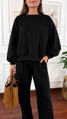 Wiskozowy komplet dresowy Adel czarny