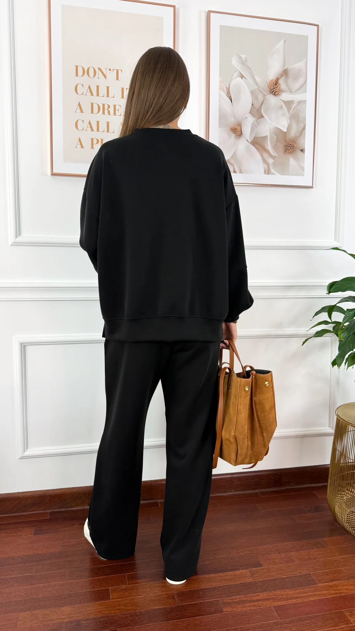 Wiskozowy komplet dresowy Adel czarny