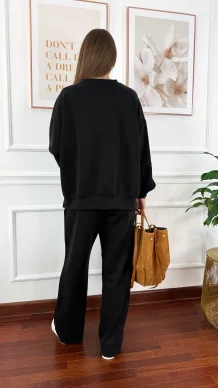 Wiskozowy komplet dresowy Adel czarny