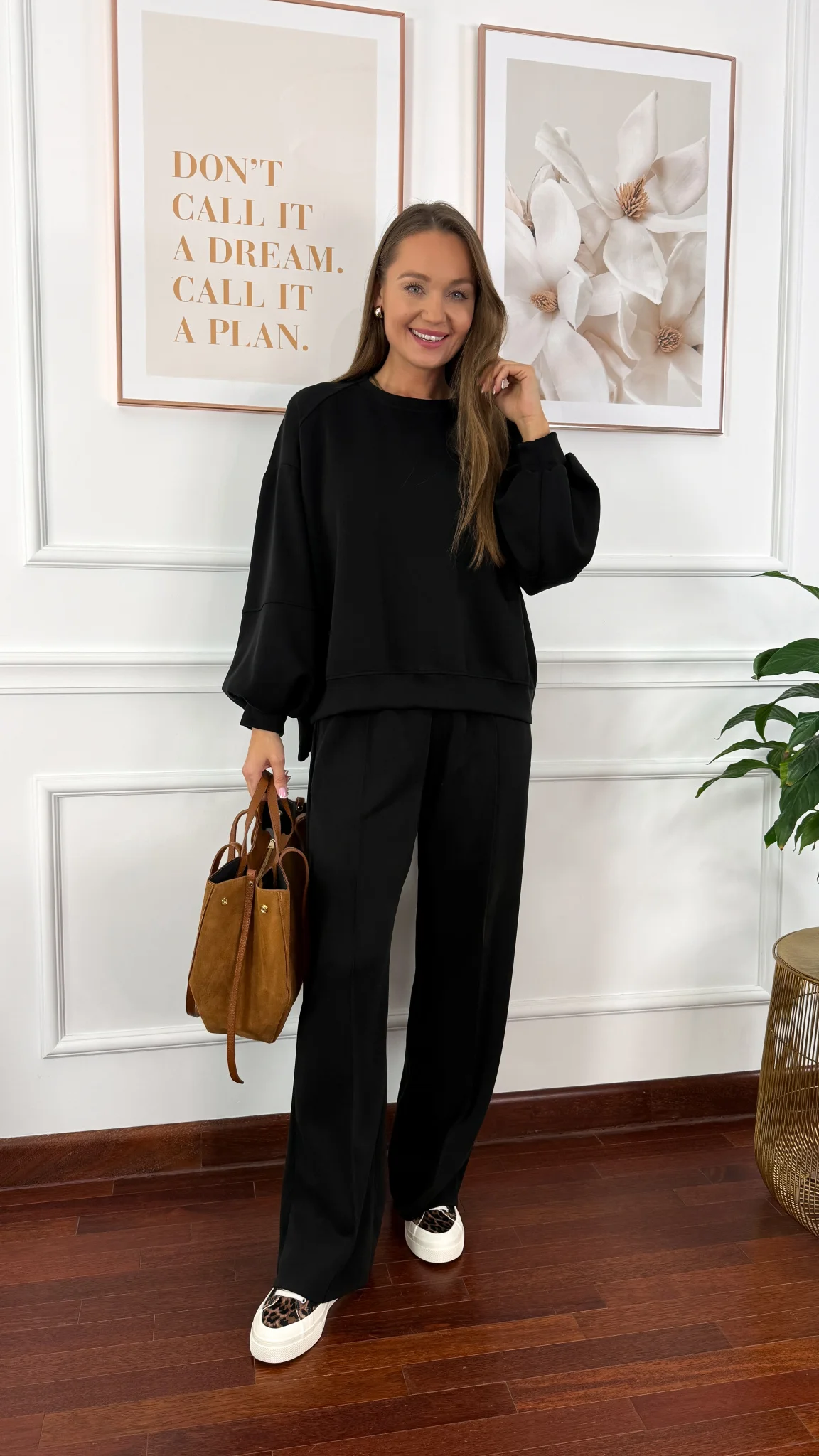 Wiskozowy komplet dresowy Adel czarny