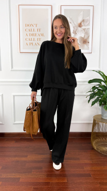 Wiskozowy komplet dresowy Adel czarny