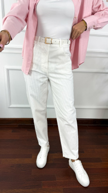 Bawełniane spodnie Sole białe