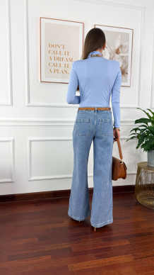 Wiskozowe body Elara błękitne